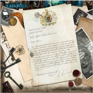 One page introductory letter, one page newspaper headlines, and one page character summaries